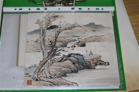 A group of assorted unframed Chinese drawings and prints